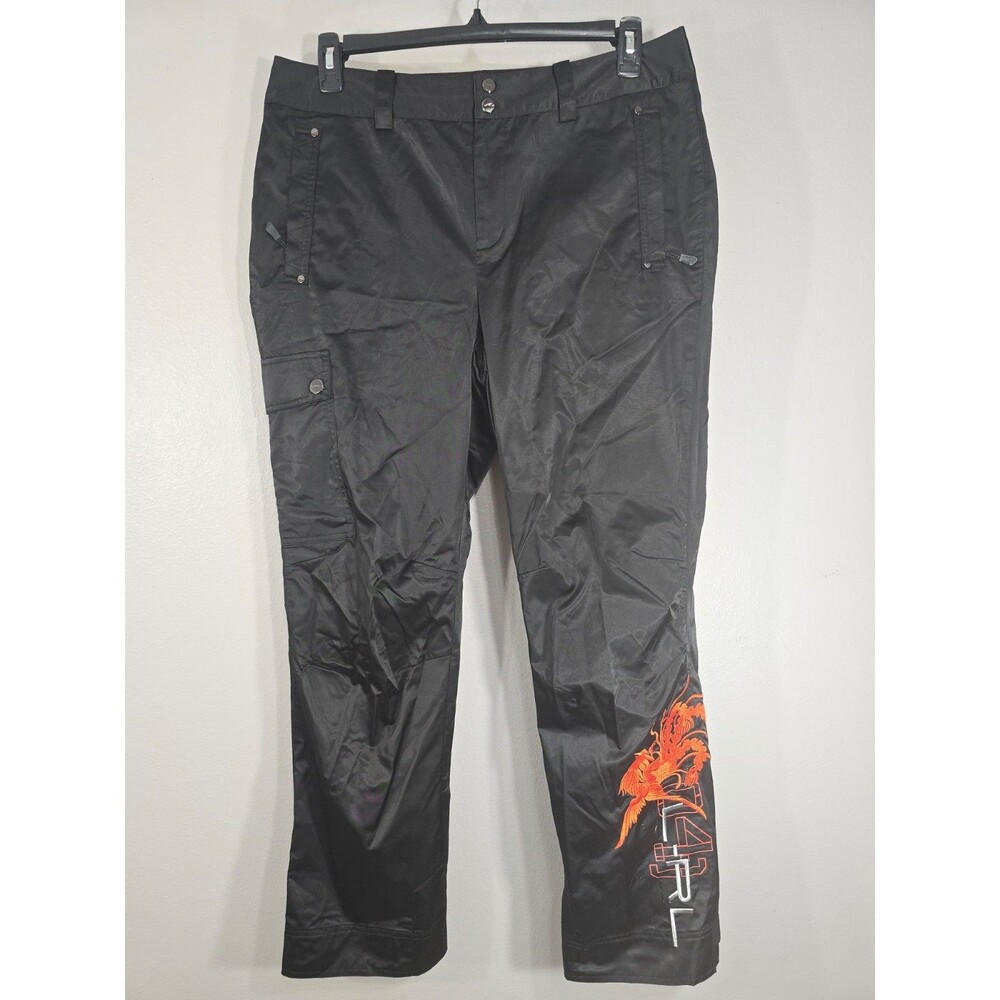 Vintage Ralph Lauren LRL Cargo Pants Womens 14 Black Orange Asian Y2K Utility AC